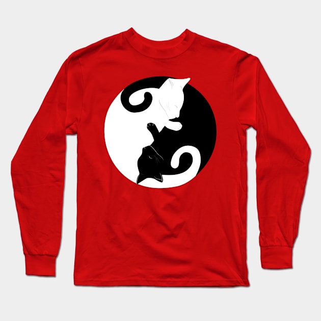 Cats Yin Yang Long Sleeve T-Shirt by RobinBobbinStore